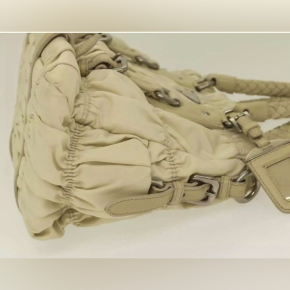 PRADA Beige Nylon 2way Handbag, Authentic. EUC - Picture 12 of 15